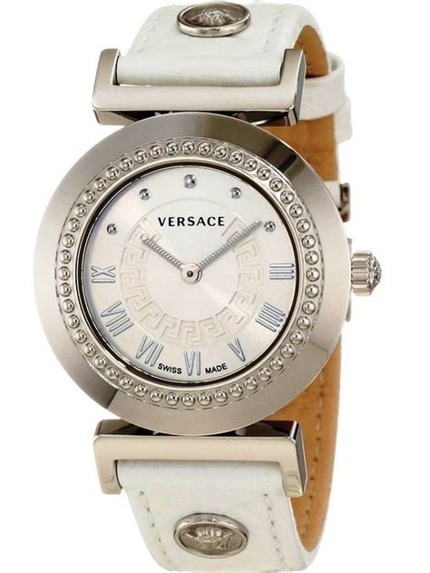 versace leather watch women